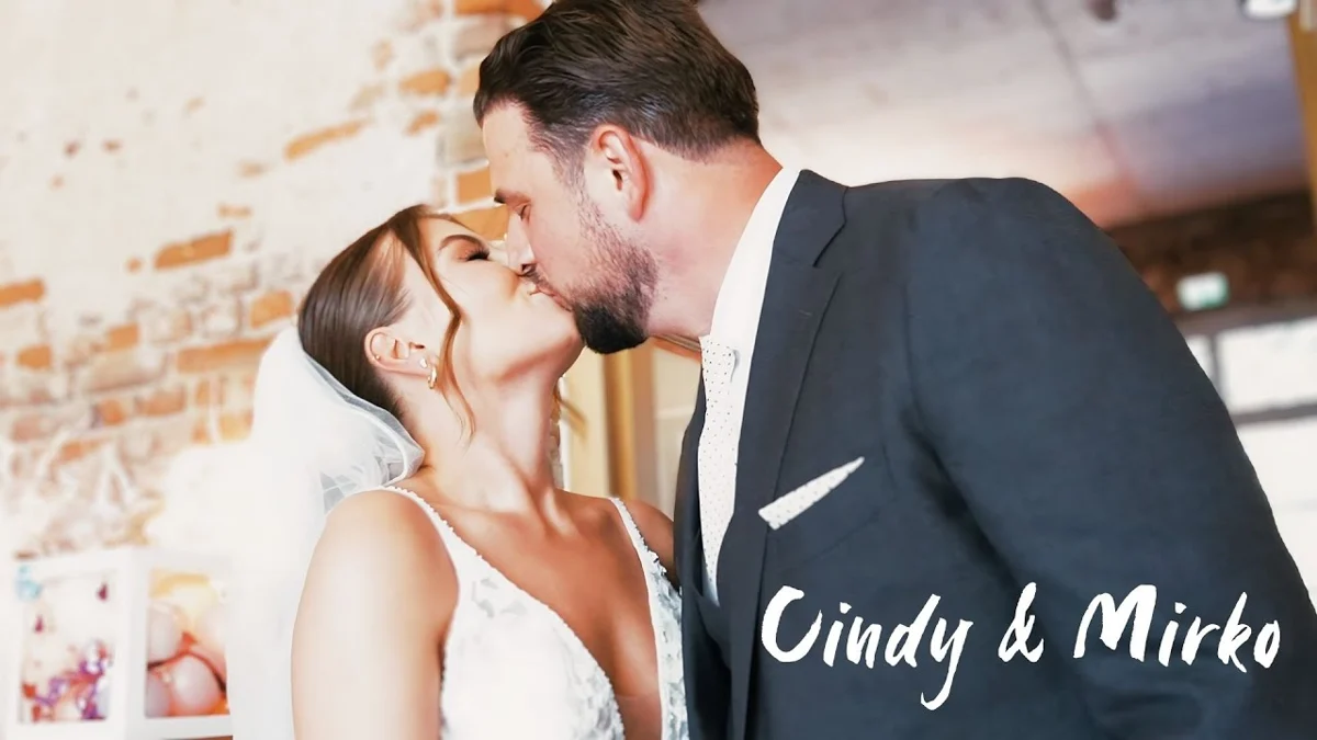 Ein Moment aus dem Hochzeitsfilm von Cindy und Mirko